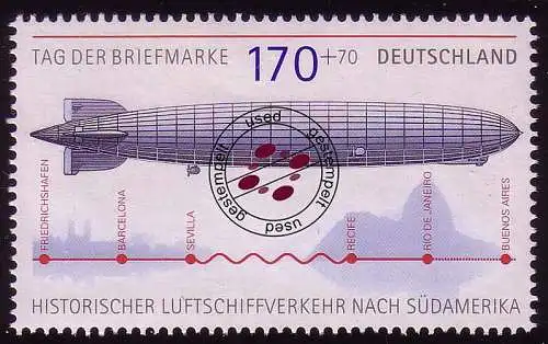 2589 Tag der Briefmarke Graf Zeppelin aus Block 69, gestempelt O