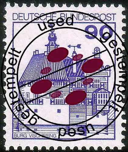 997 Burgen und Schlösser 90 Pf Vischering, NEUE Fluoreszenz, gestempelt O
