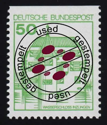 1038CII u Burgen und Schlösser 50 Pf Inzlingen, LETTERSET, gestempelt O