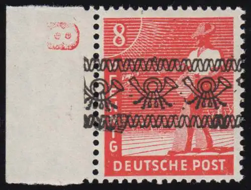 38I DZ - 8 Pf. Bandaufdruck mit Druckerzeichen 8 negativ, postfrisch **