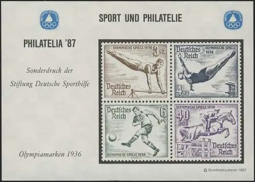 Sporthilfe Sonderdruck Olympia Philatelia 1987