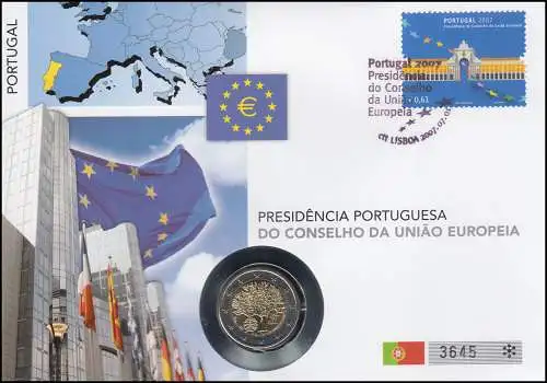 Numisbrief Präsidentschaft Portugal, Münze 2 Euro SST 2007