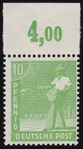946b POR ndgz Freimarke 10 Pf. Plattendruck vom OR postfrisch ** geprüft ArGe