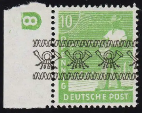 39I DZ - 10 Pf. Bandaufdruck mit Druckerzeichen 8 negativ, postfrisch **