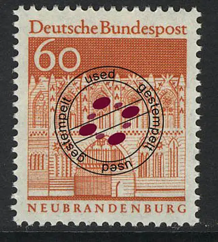 496 Bauwerke 60 Pf Treptower Tor, gestempelt O