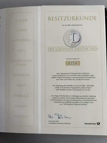 Die Grossen Deutschen - Abo-Sammlung der Post mit Silber-Medaillen im Ringbinder