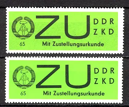 2x + y Dienst (E) ZU, Papiervarianten-Set, postfrisch ** / MNH