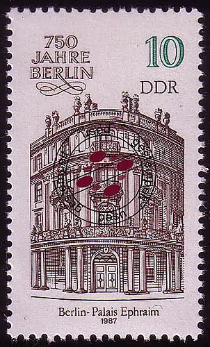 3075 Berlin 10 Pf 1986 Palais Ephraim aus Kleinbogen, gestempelt O