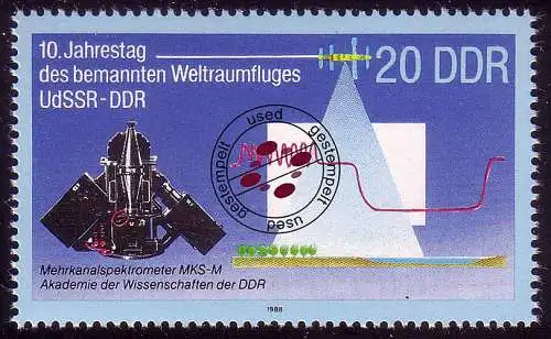 3191 Gemeinsamer Weltraumflug UdSSR-DDR 20 Pf II, gestempelt O