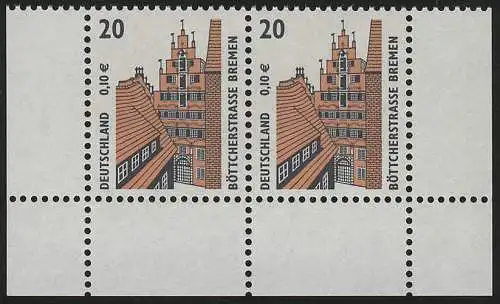 2224 SWK 20 Pf/0,10 Euro Paar UR ** postfrisch