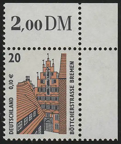 2224 SWK 20 Pf/0,10 Euro Ecke or ** postfrisch