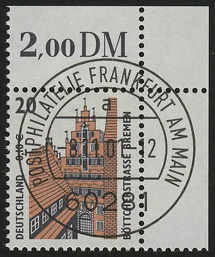 2224 SWK 20 Pf/0,10 Euro Ecke or VS-O FfM