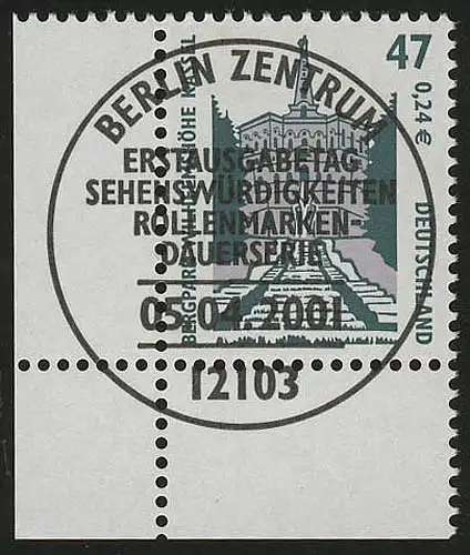 2176 SWK 47 Pf/0,24 Euro Ecke ul ESST Berlin