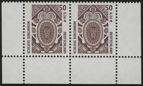 2210 SWK 50 Pf/0,26 Euro Paar UR ** postfrisch