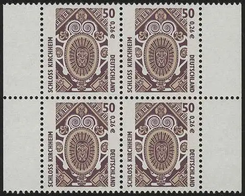 2210 SWK 50 Pf/0,26 Euro Viererblock ** postfrisch