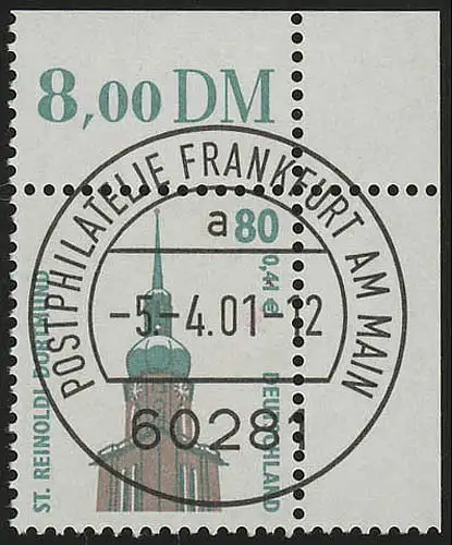 2177 SWK 80 Pf/0,41 Euro Ecke or VS-O FfM
