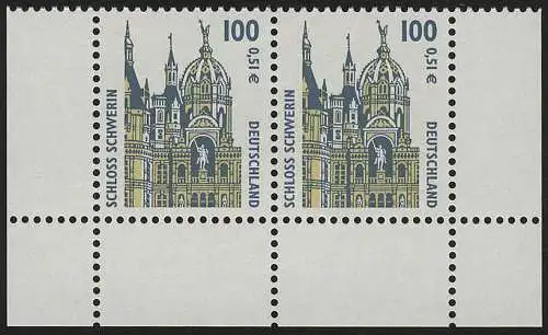 2156 SWK 100 Pf/0,51 Euro Paar UR ** postfrisch