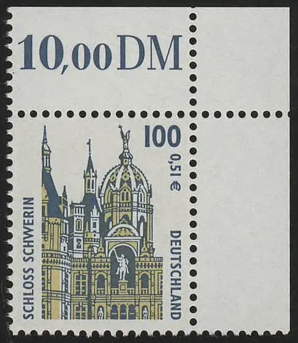 2156 SWK 100 Pf/0,51 Euro Ecke or ** postfrisch