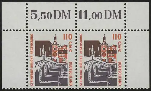 2140 SWK 110 Pf/0,56 Euro Paar OR ** postfrisch