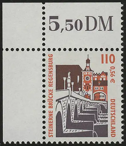 2140 SWK 110 Pf/0,56 Euro Ecke ol ** postfrisch