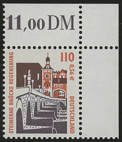 2140 SWK 110 Pf/0,56 Euro Ecke or ** postfrisch