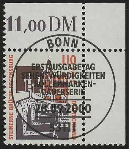 2140 SWK 110 Pf/0,56 Euro Ecke or ESST Bonn