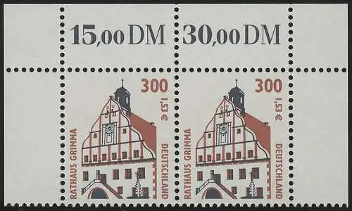 2141 SWK 300 Pf/1,53 Euro Paar OR ** postfrisch