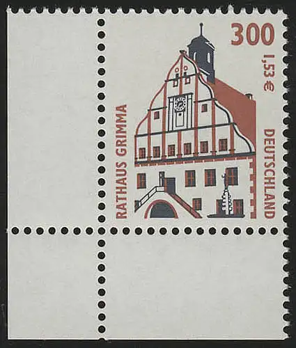 2141 SWK 300 Pf/1,53 Euro Ecke ul ** postfrisch