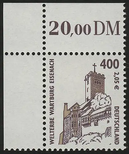 2211 SWK 400 Pf/2,05 Euro Ecke ol ** postfrisch