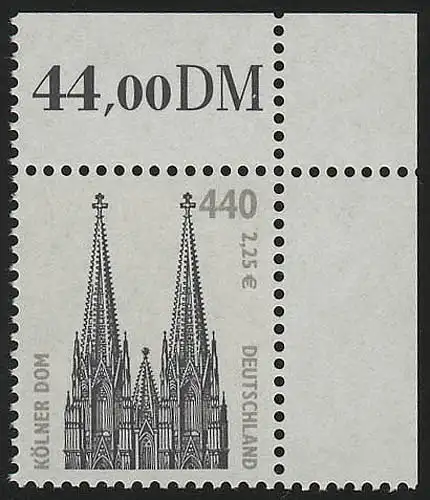 2206 SWK 440 Pf/2,25 Euro Ecke or ** postfrisch