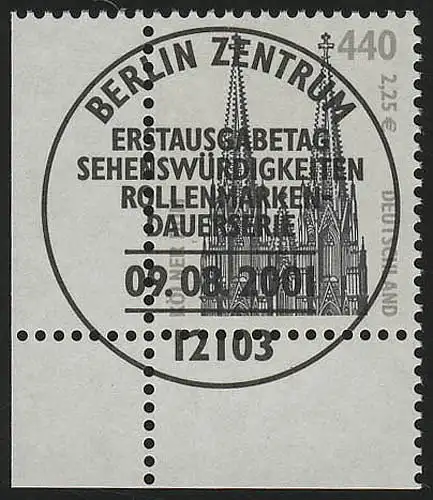 2206 SWK 440 Pf/2,25 Euro Ecke ul ESST Berlin