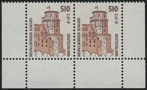 2225 SWK 510 Pf/2,61 Euro Paar UR ** postfrisch