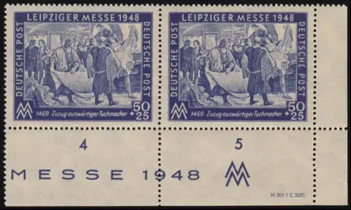 199bx DV Leipziger Herbstmesse seltene Farbe b - Eck-Paar mit PLF I und DV, **