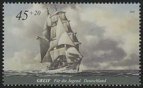 2464 Jugend Großsegler 45+20 C Greif, 10 Einzelmarken, alle postfrisch **