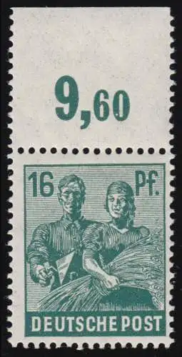 949 POR dgz Kontrollrat II 16 Pf Plattendruck OR durchgezähnt, postfrisch **