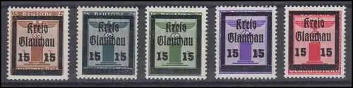 Glauchau 21-26 Adler 5 Werte (ohne 25), alle sauber postfrisch **