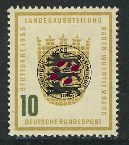 213Vd Baden-Württemberg 10 Pf O gestempelt
