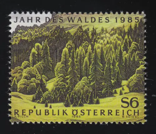 1819 aus Block Jahr des Waldes, "Schützt den Wald", 6 S, postfrisch **