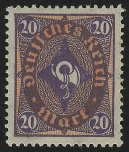 207P Posthorn zweifarbig Plattendruck 20 M, postfrisch **