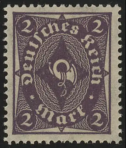 224aa Posthorn einfarbig 2 M, postfrisch ** geprüft