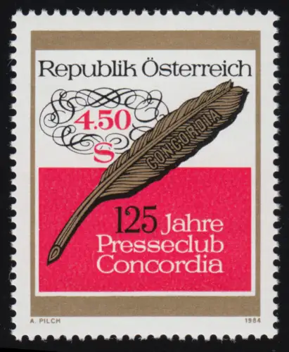 1795 125 Jahre Presseclub Concordia, Wien, Clubemblem, 4.50 S, postfrisch **