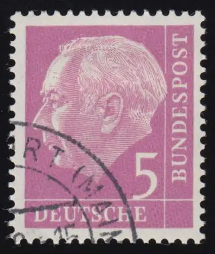 179y Heuss 5 Pf fluoreszierend, gestempelt O