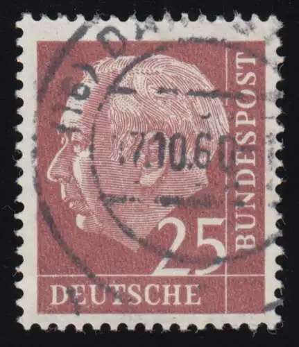 186y Heuss 25 Pf fluoreszierend, gestempelt O