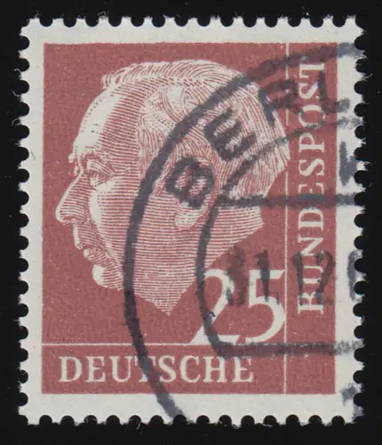 186y Heuss 25 Pf fluoreszierend, gestempelt O