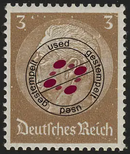 513X Hindenburg-Medaillon 3 Pf, gestempelt O