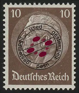 518X Hindenburg-Medaillon 10 Pf, gestempelt O