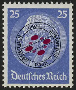 522Xa Hindenburg-Medaillon 25 Pf, gestempelt O