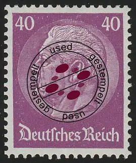 524X Hindenburg-Medaillon 40 Pf, gestempelt O