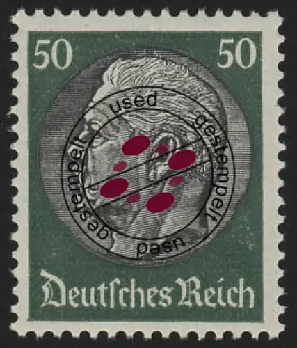 525X Hindenburg-Medaillon 50 Pf, gestempelt O