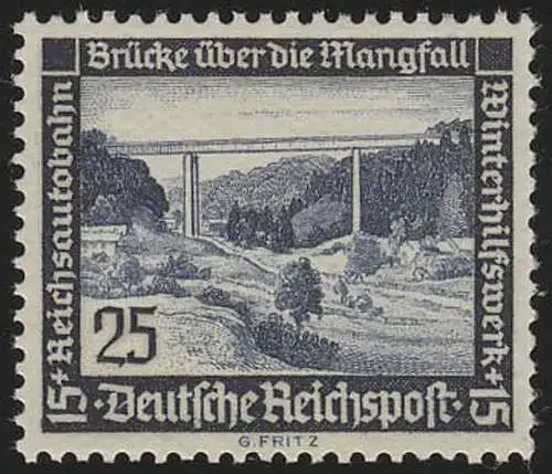 641y Winterhilfswerk Mangfallbrücke 25 Pf, postfrisch **